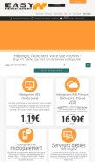 How easy-hebergement.net looks like on a mobile device such as an iPhone.