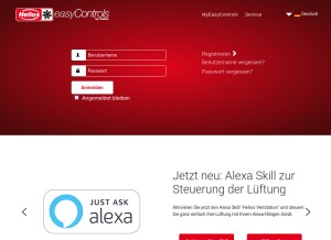 How easycontrols.net looks like on a tablet such as an iPad.