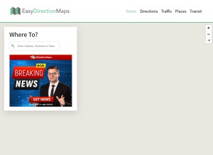 How easydirectionmaps.com looks like on a tablet such as an iPad.