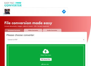 How easyfileconverter.org looks like on a tablet such as an iPad.