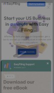 How easyfiling.us looks like on a mobile device such as an iPhone.