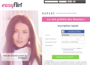 How easyflirt.com looks like on a tablet such as an iPad.