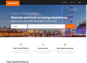 How easyguide.biz looks like on a tablet such as an iPad.