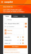 How easyjet.com looks like on a mobile device such as an iPhone.