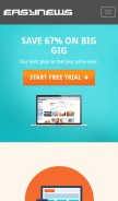 How easynews.com looks like on a mobile device such as an iPhone.