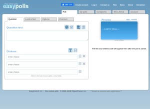 How easypolls.net looks like on a tablet such as an iPad.