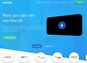 How easyship.com looks like on a tablet such as an iPad.