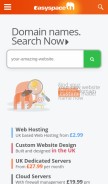 How easyspace.com looks like on a mobile device such as an iPhone.