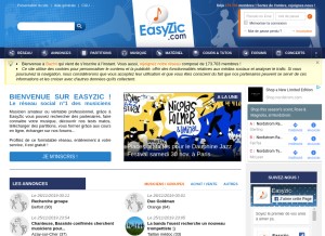 How easyzic.com looks like on a tablet such as an iPad.