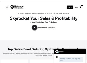 How eatanceapp.com looks like on a tablet such as an iPad.