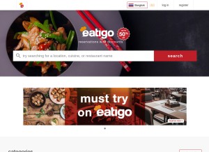 How eatigo.com looks like on a tablet such as an iPad.