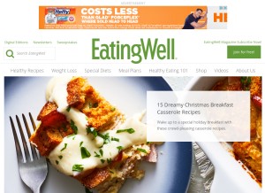 How eatingwell.com looks like on a tablet such as an iPad.