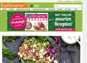 How eatsmarter.de looks like on a tablet such as an iPad.
