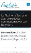 How eauplaisir.com looks like on a mobile device such as an iPhone.