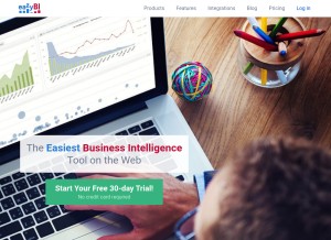How eazybi.com looks like on a tablet such as an iPad.
