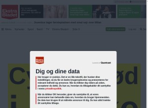 How eb.dk looks like on a tablet such as an iPad.