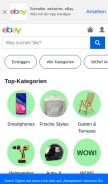How ebay.at looks like on a mobile device such as an iPhone.