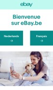 How ebay.be looks like on a mobile device such as an iPhone.