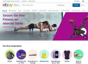 How ebay.ch looks like on a tablet such as an iPad.