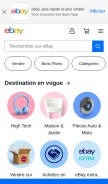 How ebay.fr looks like on a mobile device such as an iPhone.