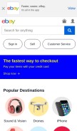 How ebay.ie looks like on a mobile device such as an iPhone.