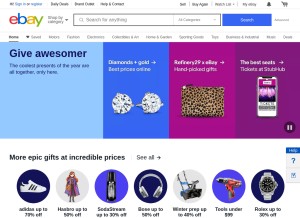 How ebay.in looks like on a tablet such as an iPad.