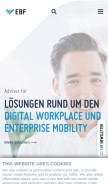 How ebf.de looks like on a mobile device such as an iPhone.