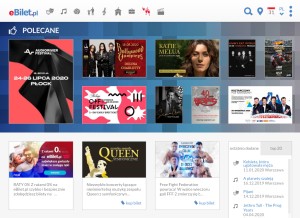 How ebilet.pl looks like on a tablet such as an iPad.