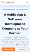 How ebizneeds.com looks like on a mobile device such as an iPhone.