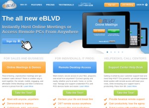 How eblvd.com looks like on a tablet such as an iPad.