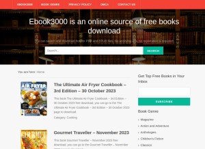 How ebook3000.com looks like on a tablet such as an iPad.