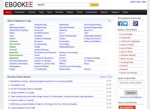 How ebookee.org looks like on a tablet such as an iPad.