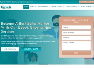 How ebookghostwriting.services looks like on a tablet such as an iPad.