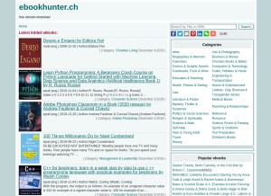 How ebookhunter.ch looks like on a tablet such as an iPad.