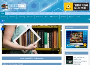 How ebookschoice.com looks like on a tablet such as an iPad.