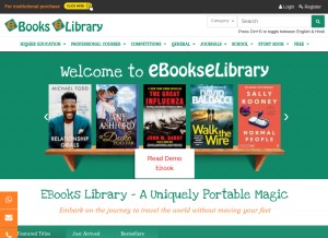 How ebookselibrary.com looks like on a tablet such as an iPad.