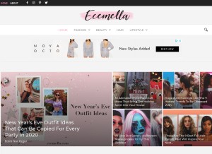 How ecemella.com looks like on a tablet such as an iPad.