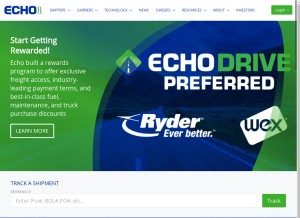 How echo.com looks like on a tablet such as an iPad.