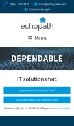 How echopath.com looks like on a mobile device such as an iPhone.