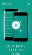 How echoprayer.com looks like on a mobile device such as an iPhone.