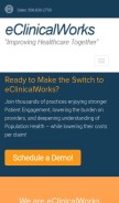 How eclinicalworks.com looks like on a mobile device such as an iPhone.