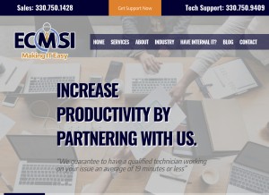 How ecmsi.com looks like on a tablet such as an iPad.