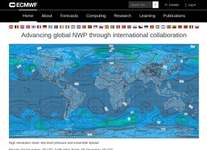 How ecmwf.int looks like on a tablet such as an iPad.