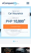 How ecomparemo.com looks like on a mobile device such as an iPhone.