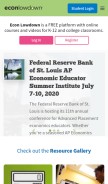 How econlowdown.org looks like on a mobile device such as an iPhone.