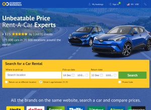 How economybookings.com looks like on a tablet such as an iPad.
