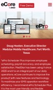 How ecoresoftware.com looks like on a mobile device such as an iPhone.