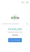 How ecosia.org looks like on a mobile device such as an iPhone.