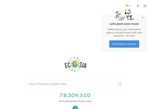 How ecosia.org looks like on a tablet such as an iPad.