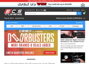 How ecstuning.com looks like on a tablet such as an iPad.